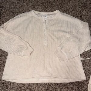 Aerie Cream Button-Front Top